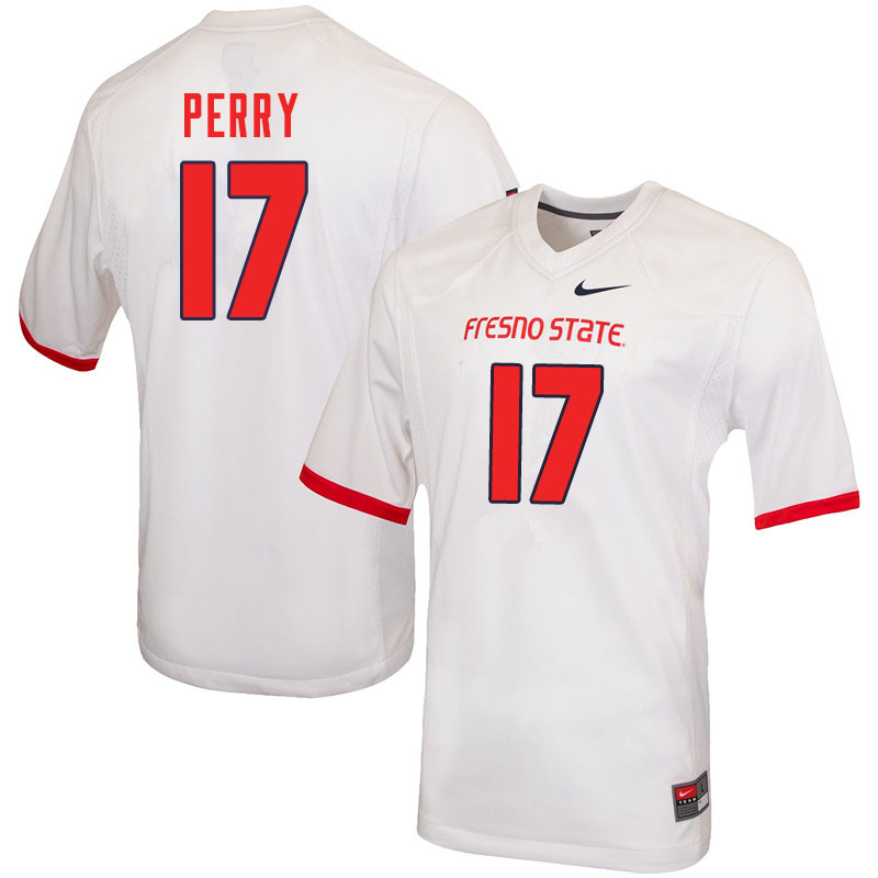 Men #17 Deonte Perry Fresno State Bulldogs College Football Jerseys Sale-White - Click Image to Close